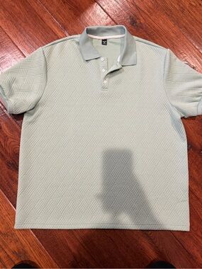 NFINITY Men's Textured Polo - Light Mint Green